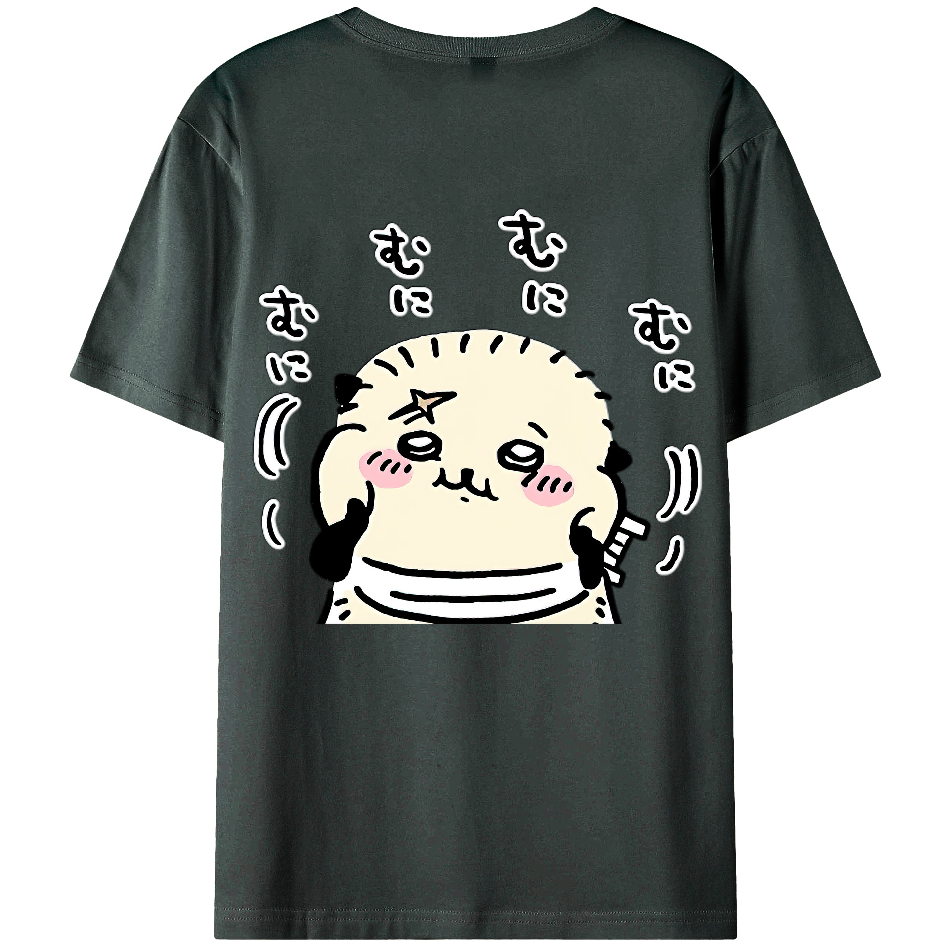 （画像用） ちいかわ ラッコ Chii-kawa Sea otter 綿100％ メンズ半袖Tシャツ（バックプリント） 通気性